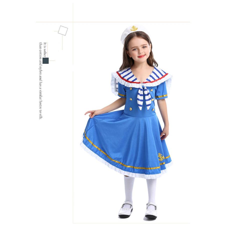 送料無料 ハロウィーン 衣装 子供用 キッズ 女の子 セーラー服 海軍 ワンピース コスチューム 水兵服 ドレス 2点セット 水手装 水兵 戦士服 仮装 童話 タキシー Mwsgs42a E Maxshop 通販 Yahoo ショッピング