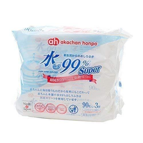 赤ちゃん本舗 水99%Super 新生児からのおしりふき 90枚×3個