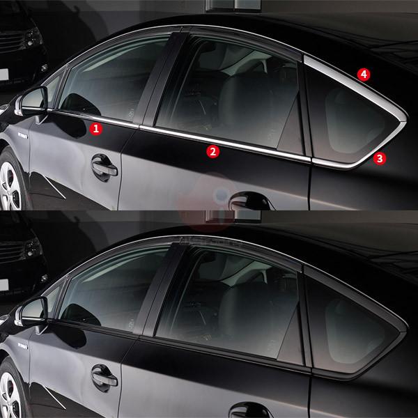 トヨタ プリウス 30系 前/後期 サイド ウィンドウトリム メッキ