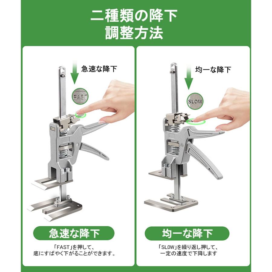 ジャッキ 定規付 ソリッドスチール製 ハンドリフティングツールジャッキ ミニ昇降器 労力節約アームジャック 最大耐荷重200kg ドア?建具取付の高さ調節 DIY道具