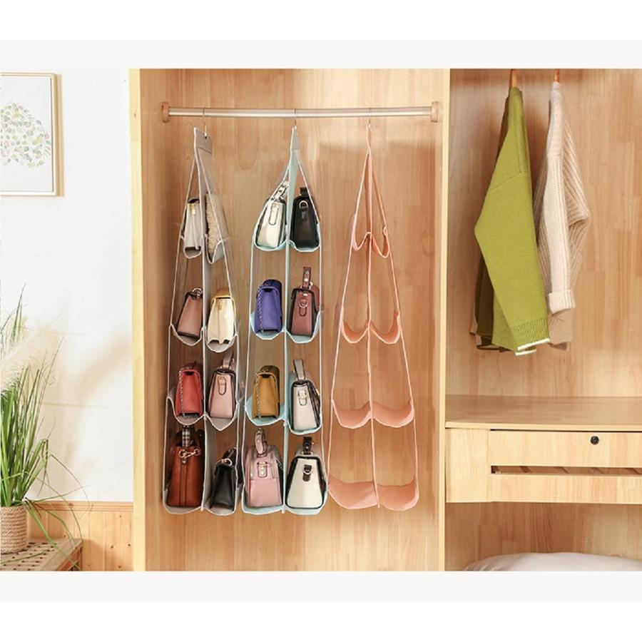 吊り下げ収納 折りたたみ バッグ収納ラック 4段 ハンガー 省スペース