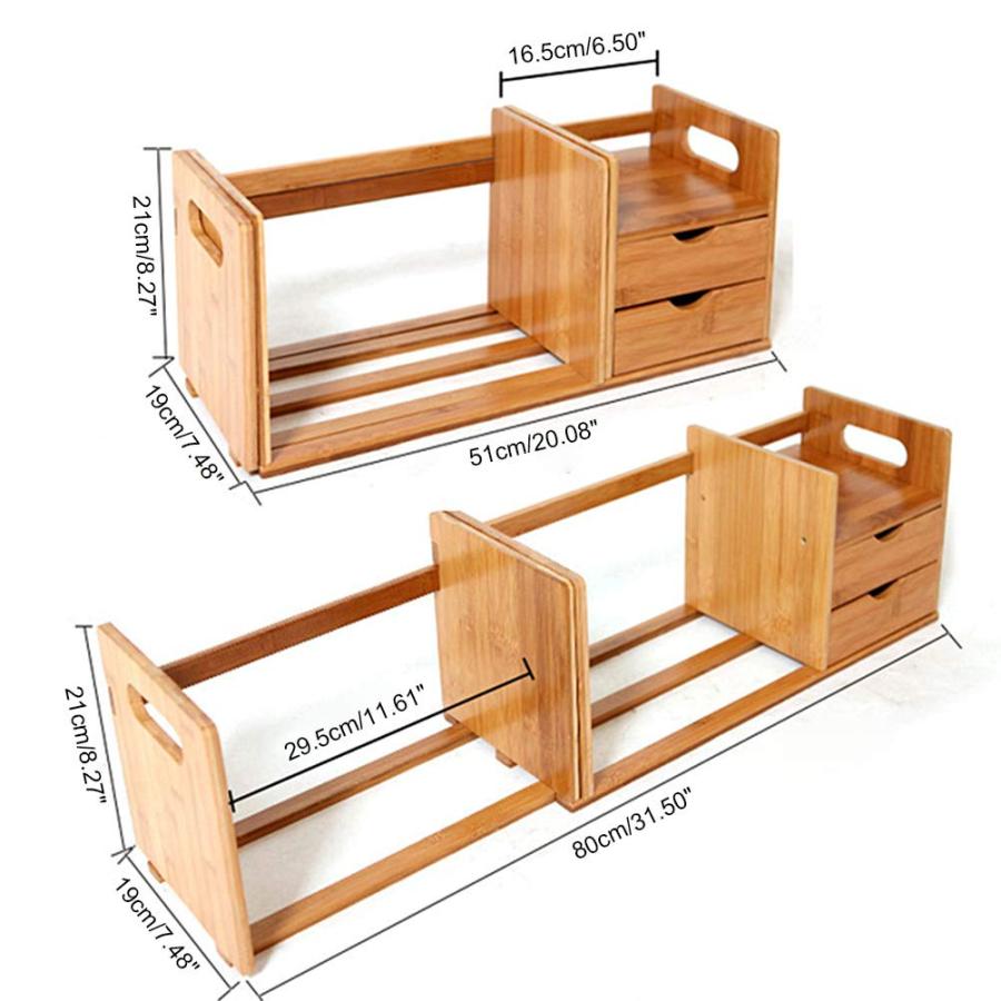 木製デスクオーガナイザー 卓上 伸縮 自由自在 小物入れ