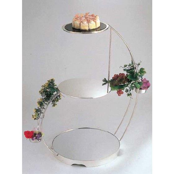 長期保管] UK18-8 3段 小判 ケーキスタンド ビュッフェ