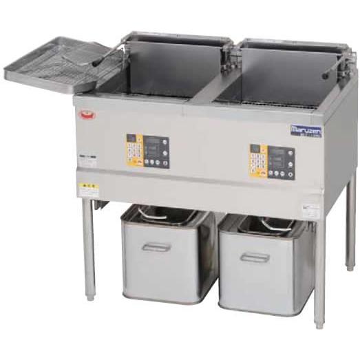 幅900 奥行600 マルゼン 電気フライヤー レギュラータイプ 2槽式 MEF-18WE