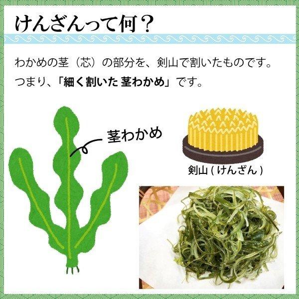 けんざん 300g 三陸産 細さき茎わかめ 塩蔵茎わかめ : おいしい