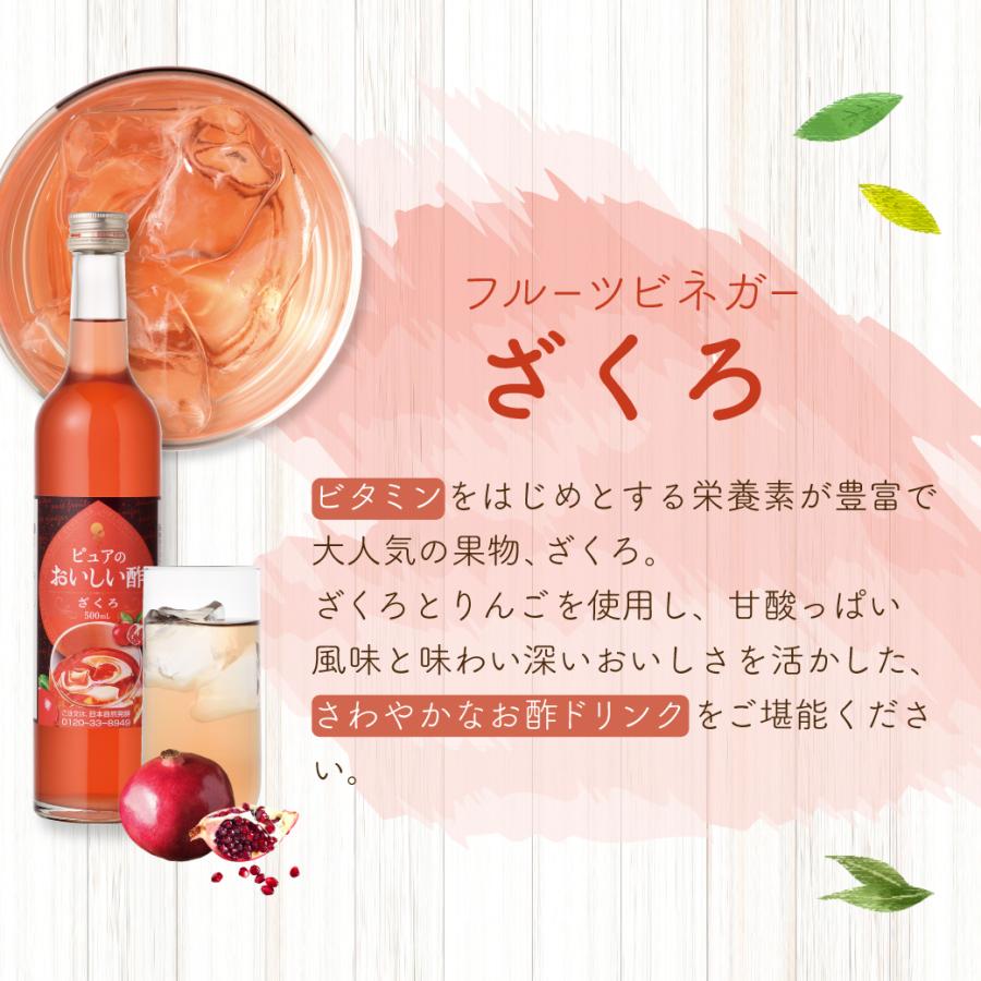 おいしい酢フルーツビネガー ざくろ 日本自然発酵 500ml×3本 お酢飲料