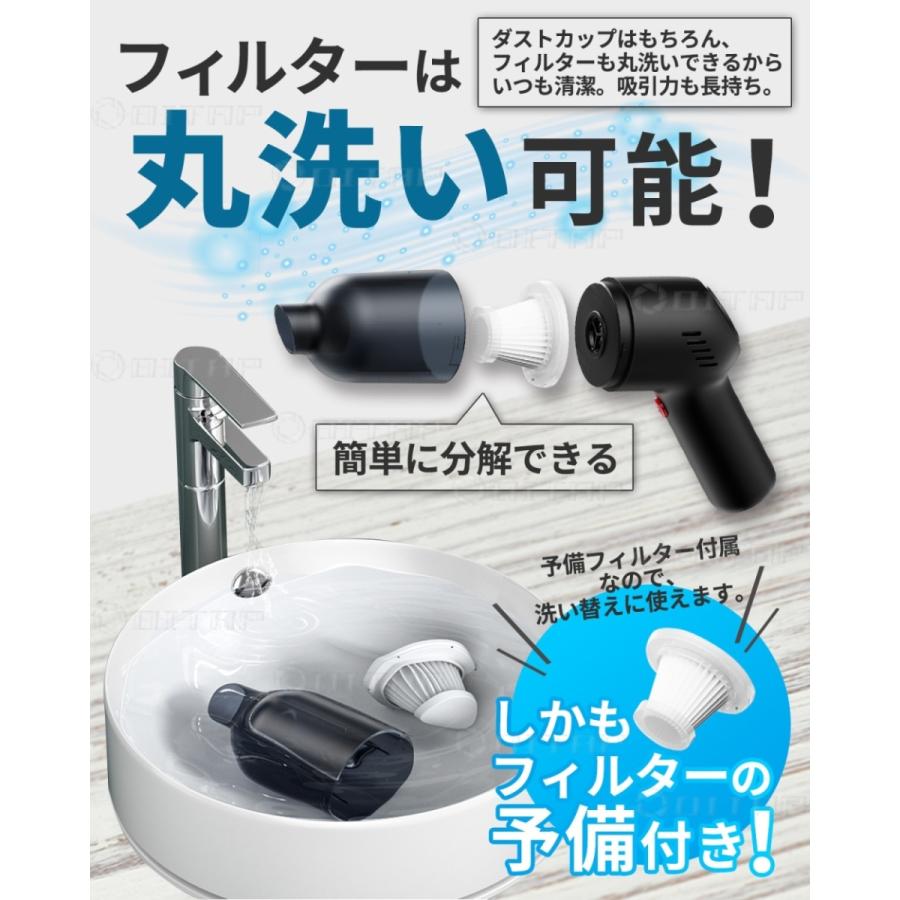 ハンディクリーナー 掃除機 強力 コードレス 車用 充電式 USB 吸引力 軽量 軽い 小さい 車載 卓上 カークリーナー | ブランド登録なし | 12