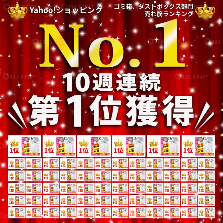 ゴミ箱 ごみ箱 ダストボックス おしゃれ 自動開閉 スリム オムツ キッチン トイレ 洗面所 蓋付き 12L 小型 USB 充電式 12L｜oitap｜02