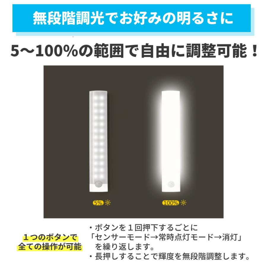 人感センサーライト 室内 LED 足元灯 マグネット 自動 明暗センサー 充電式 磁石 玄関 廊下 屋内 コードレス 小型 | ブランド登録なし | 09