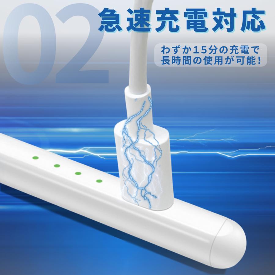 ipad タッチペン 極細 Type-C USB 充電 電池不要 残量表示 傾き感知 スタイラスペン 第7 8 9 10 世代 Air3 Air4 Air5 Mini5 Mini6 Pro パームリジェクション | ブランド登録なし | 04