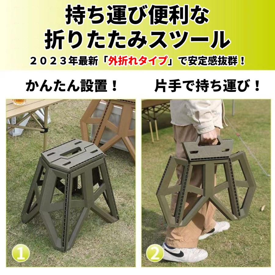 折りたたみ 折り畳み 椅子 イス ステップ 踏み台 アウトドア スツール 子ども コンパクト おしゃれ 手洗い 洗面所 キッチン 軽量 携帯 | ブランド登録なし | 02