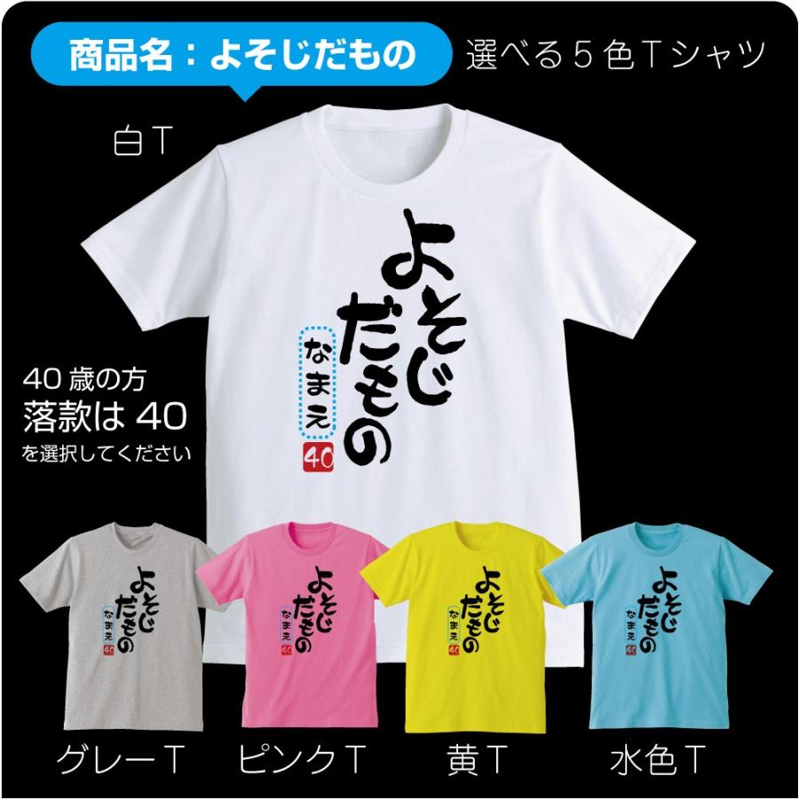 名入れ 四十路 四十代 アラフォー Tシャツ ( 選べる5色 40代 だものシリーズ ) 40歳  プレゼント バースデー メンズ レディース /M3/（DMT）｜oiwaidept｜02