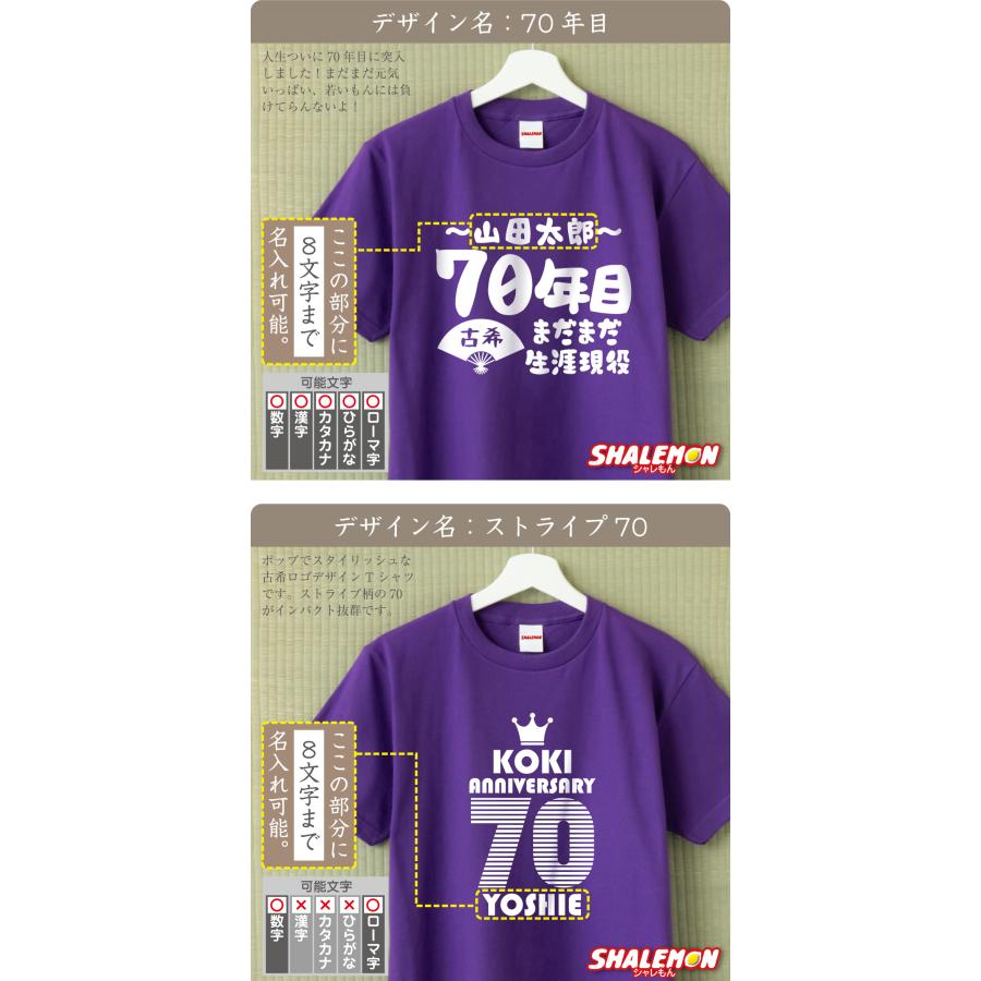 古希祝い 男性 女性 70歳 ( 名入れ Tシャツ お祝い 選べる デザイン