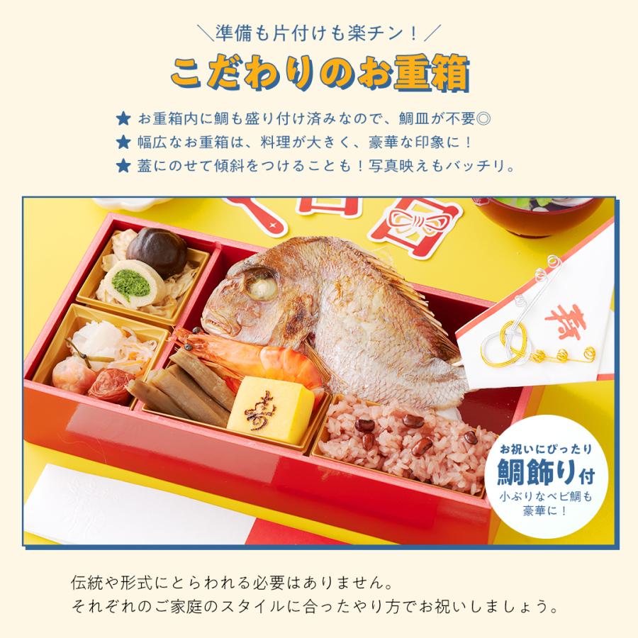 お祝い膳.com お食い初め ベビ鯛ももかBOX お重1段に盛り付け済 お