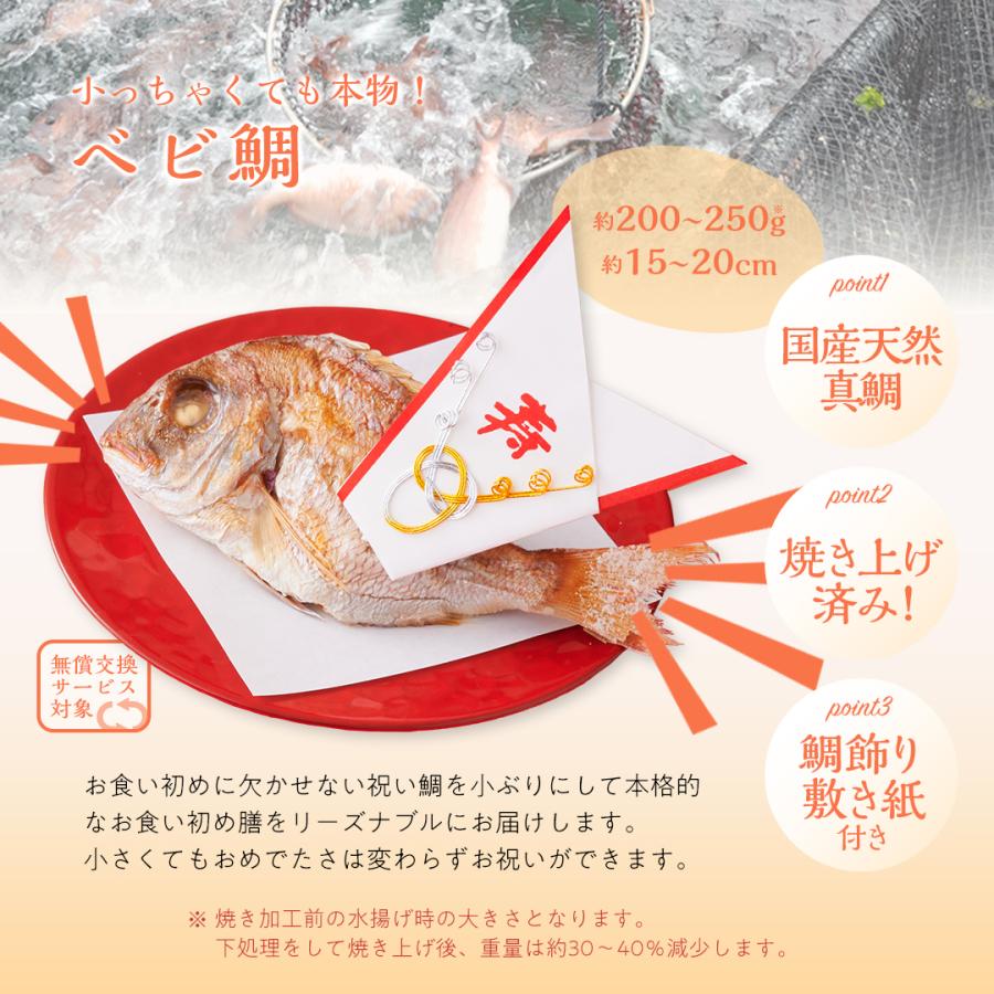 【リニューアル】お食い初め お食い初めセット 宅配 ベビ鯛 お食い初め膳 鯛 食器 お祝い 国産真鯛 盛付不要 男の子 女の子 送料無料の画像