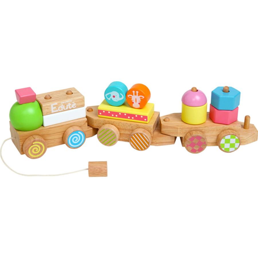 エデュテ（Edute） ANIMALプルトイ 汽車 つみき 知育玩具 おもちゃ 