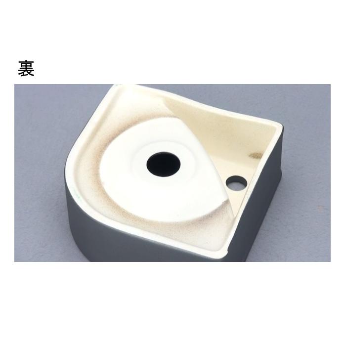 壁掛手洗器 陶器製 甍（いらか）小型 壁付け 手洗いボウル 立水栓用 493-236（W240×D240×H100）旧品番 493-203の画像