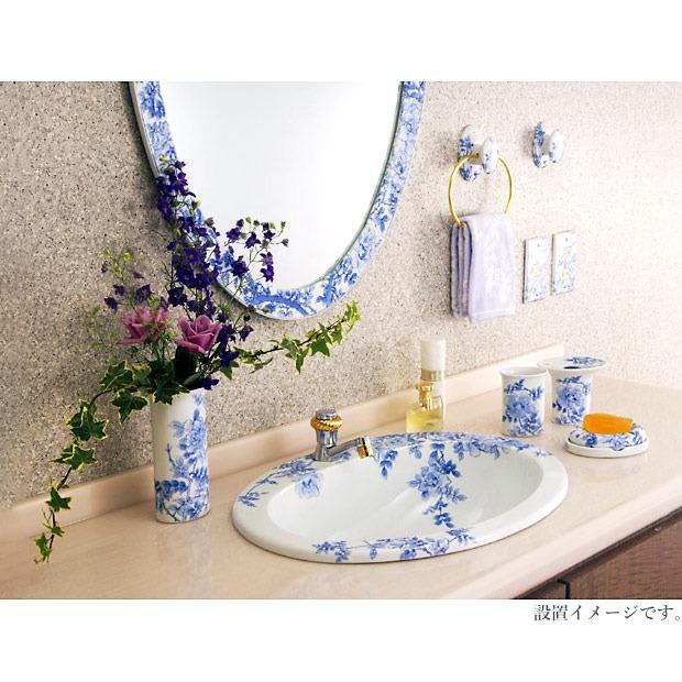 壁かけ灯 ブラケットライト 有田焼 染付薔薇絵 おしゃれ 陶磁器