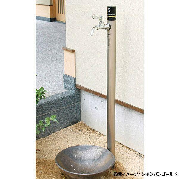 水栓柱 寒冷地仕様立水栓 ワンプッシュ不凍水栓柱 ワインレッド（呼び長さ：1.5m）_3