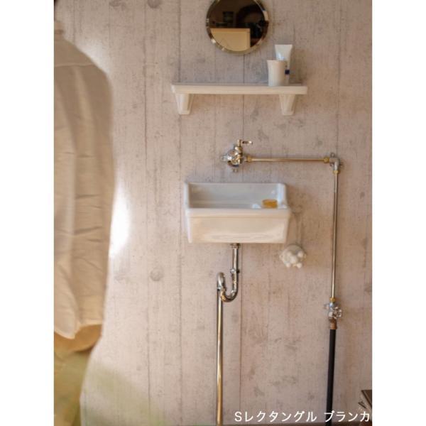 洗面ボウル おしゃれ 小型 手洗器 手洗い器 壁掛け Sレクタングル 穴無し 横水栓用 2色 ブランカ リネン 省スペース 手洗い トイレ 玄関 | essence | 02