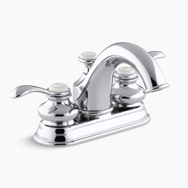 在庫あり 正規輸入品 KOHLER コーラー フェアファックス 2レバーハンドル 4インチ 混合栓 洗面水栓 蛇口 （上部排水金具付） K-12266-4_1