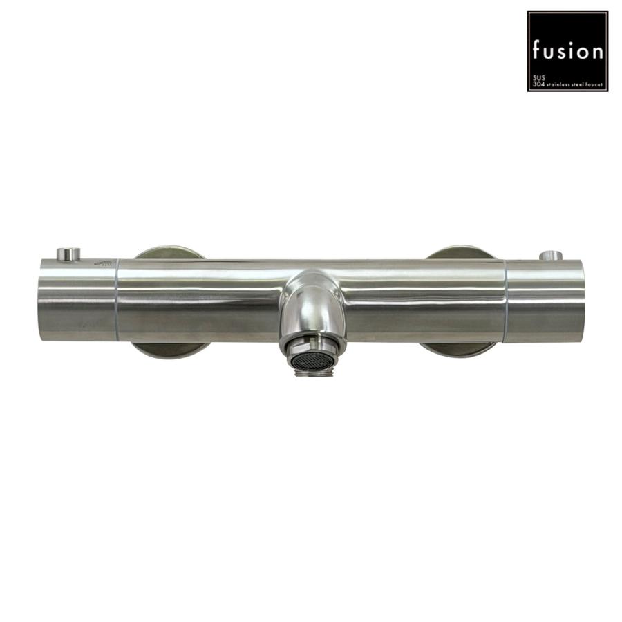 シャワー バス水栓 fusion SUS304 ステンレス サーモスタットシャワー壁付混合栓 浴室水栓 浴室用設備 混合水栓 ショートクランク SSB285-SC