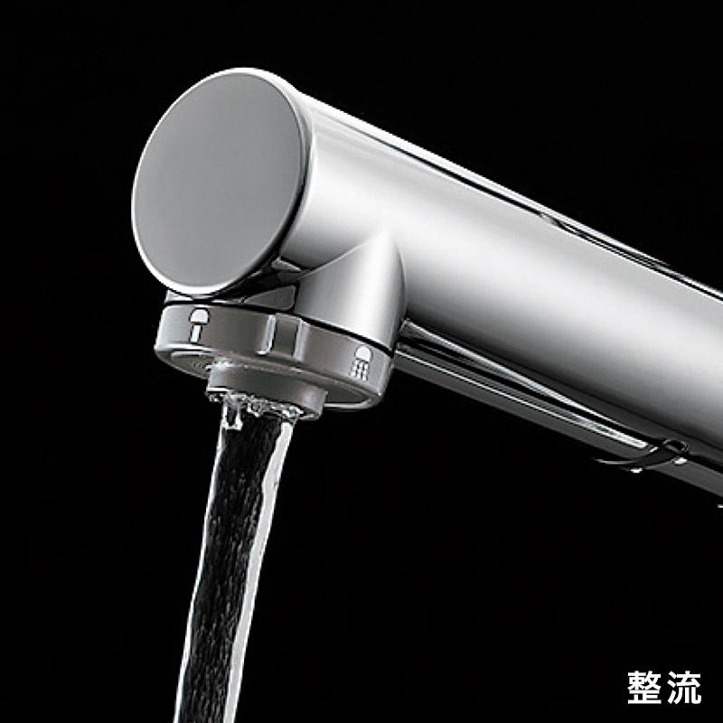 蛇口 ホース引出し 混合水栓 台付 シングルレバー クロム 混合栓