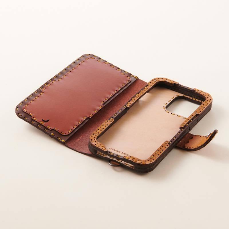 ojaga design レザーiPhone13ProMaxケース ダイアリー