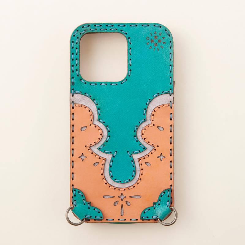 ojaga design レザーiPhone13ProMaxケース オリエンタル