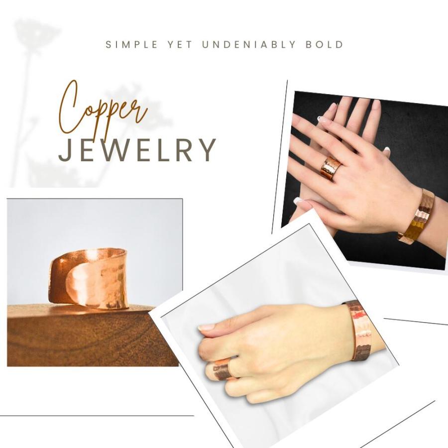 純銅 銅 指輪 アクセサリー [ 男女兼用 ] 手打ち メンズ レディース