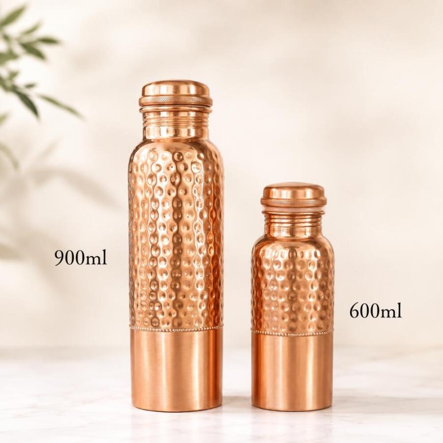 銅製 銅水筒 500ml 小さめ ウォーターボトル セット アーユルベーダ