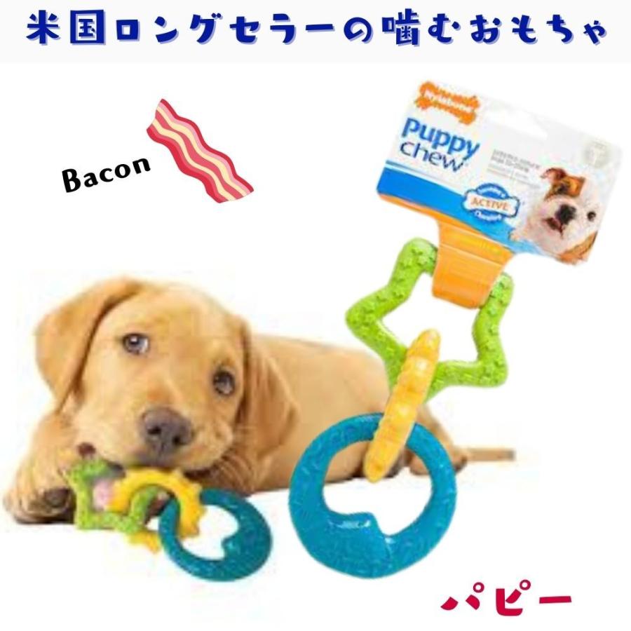 Nylabone ナイラボーン 3連リング 犬用 噛むおもちゃ 骨型 ボーン パピーチュー 不安 ストレス 解消 ベーコンフレーバー N600p N600p オジコペット 通販 Yahoo ショッピング