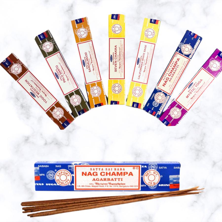お香 SATYA サイババ ナグチャンパ 白檀 パロサント 浄化 ホワイト