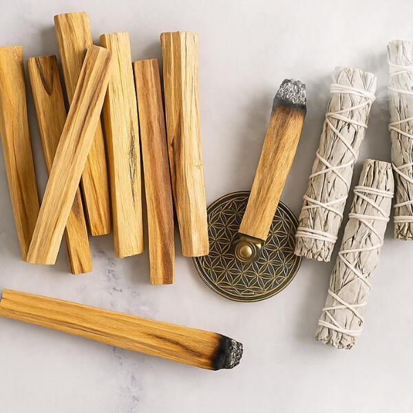 パロサントセット &お香たて 7点セット Palo Santo Gift set - Beige | ギフト インテリア雑貨 G:Land