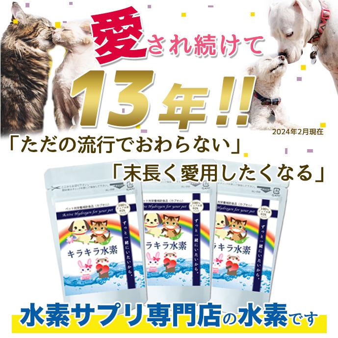 キラキラ水素 おまけつき　腎不全　ペット用 犬用 持続型 水素サプリ 水素水もできる 純国産 日本製 ペット用