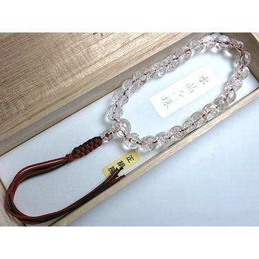 ずっと気になってた男性用のお数珠 水晶髑髏彫り ２２玉 紐房 共仕立て