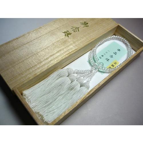 女性用 数珠 水晶108面切子仕立て 白房 二重 : 香源 お数珠専門