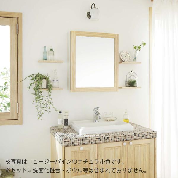 ウッドワン 框組扉付ミラーキャビネット W550×H648mm 樹種：オーク 鏡  