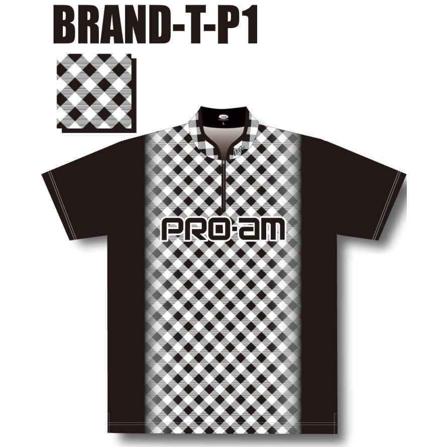 PRO-am ボウリングウェア ABS ギンガムチェック ブラック BRAND-T-P1N :BRAND-T-P1N:OKAクリエイト