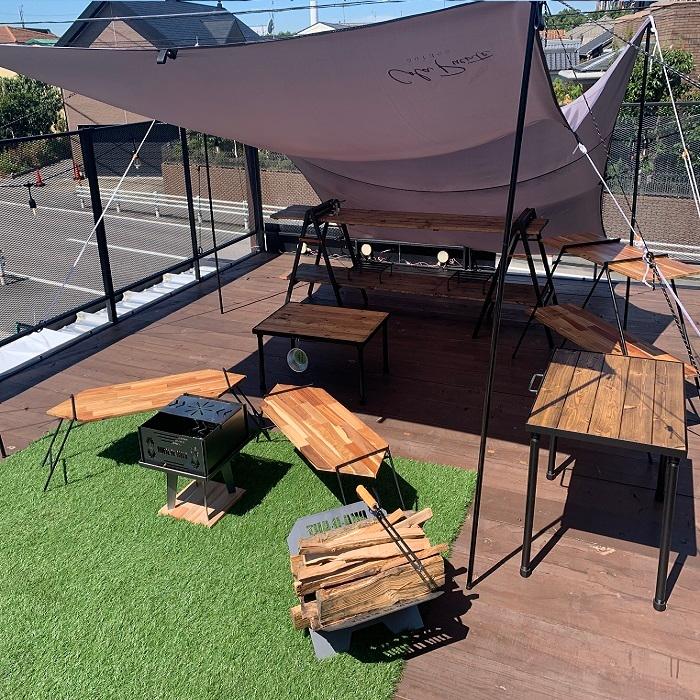 アイアンテーブル薪置きセット