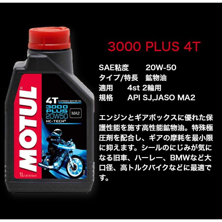 MOTUL 3000 PLUS 4T 20W50 1L 3本セット(沖縄県は送料別途お見積り)｜okabeya｜07