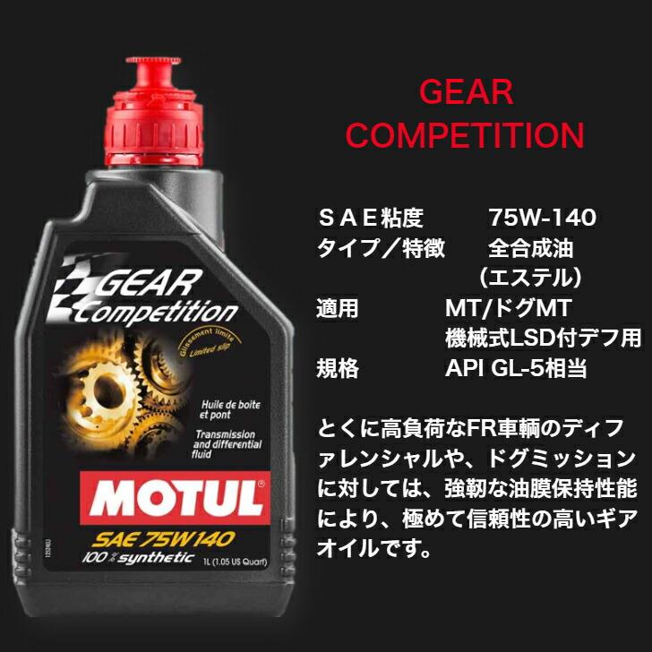 MOTUL GEAR COMPETITION 75W140 1L 3本セット(沖縄県は送料別途お 
