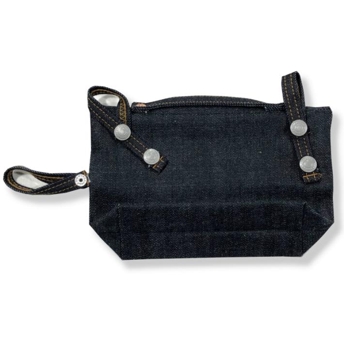 児島ジーンズ デニムポーチMサイズ インディゴ ヒッコリー