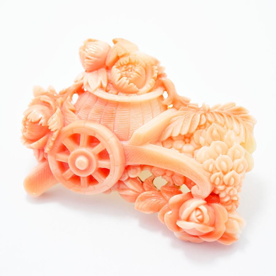 柴田 晩仙 サンゴ レディースファッション 帯留め 珊瑚 花 フラワー サンゴ さんご 花 K18 750