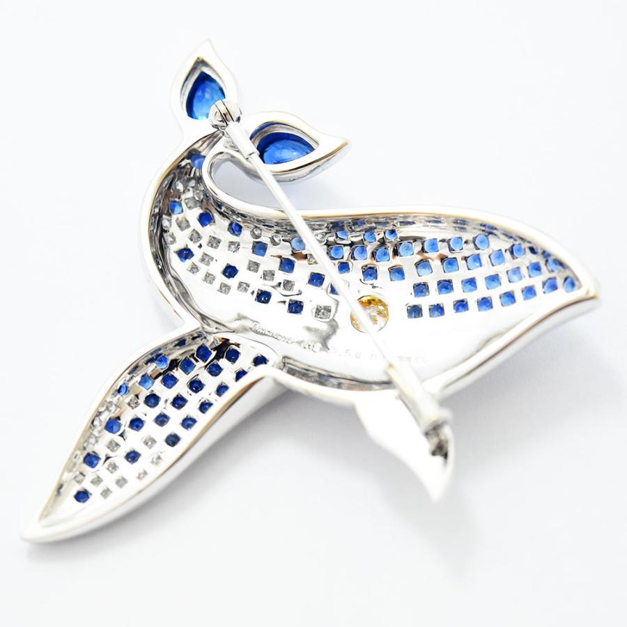 MIKIMOTO ミキモト ブローチ クジラ 鯨 サファイア 3.56 ダイヤモンド  