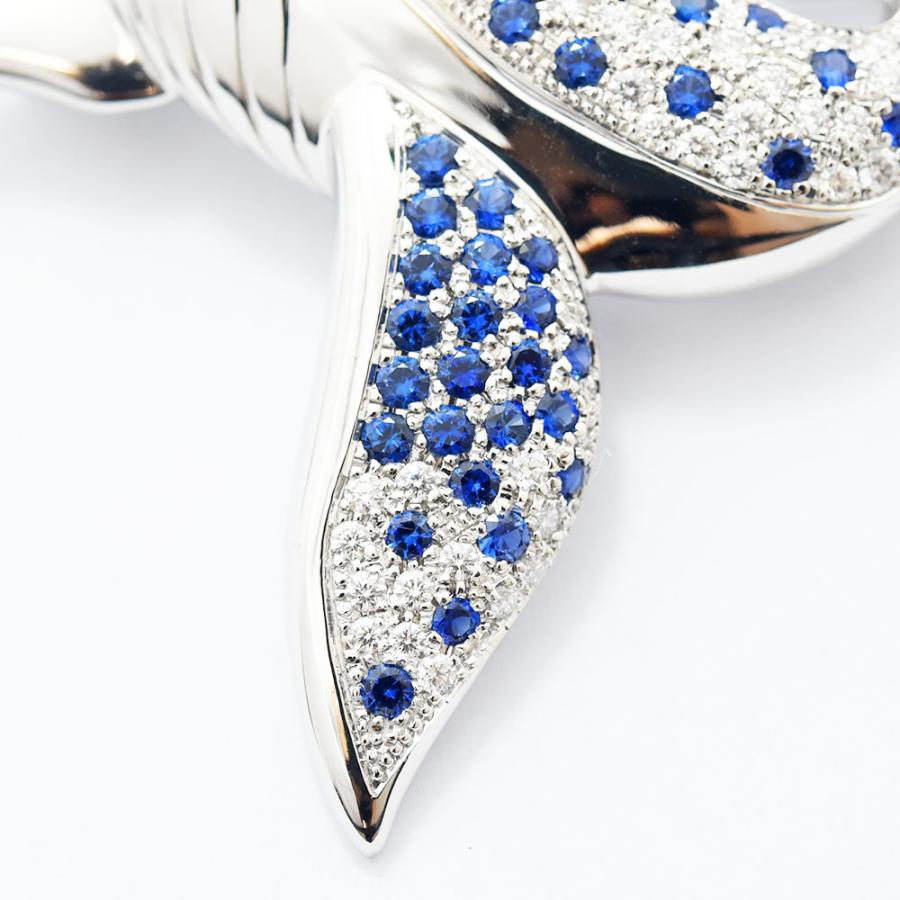 MIKIMOTO ミキモト ブローチ クジラ 鯨 サファイア 3.56 ダイヤモンド  