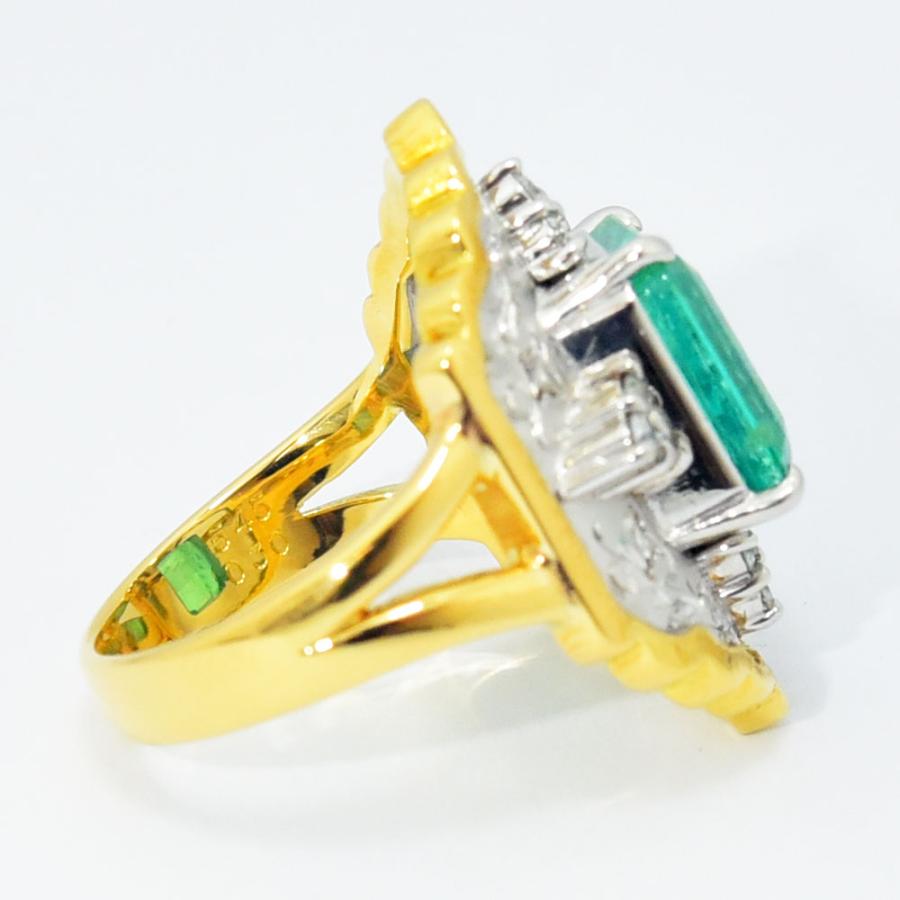 水野 薫子 リング KAOLVCO 指輪 エメラルド 5.45 ダイヤモンド 0.30  