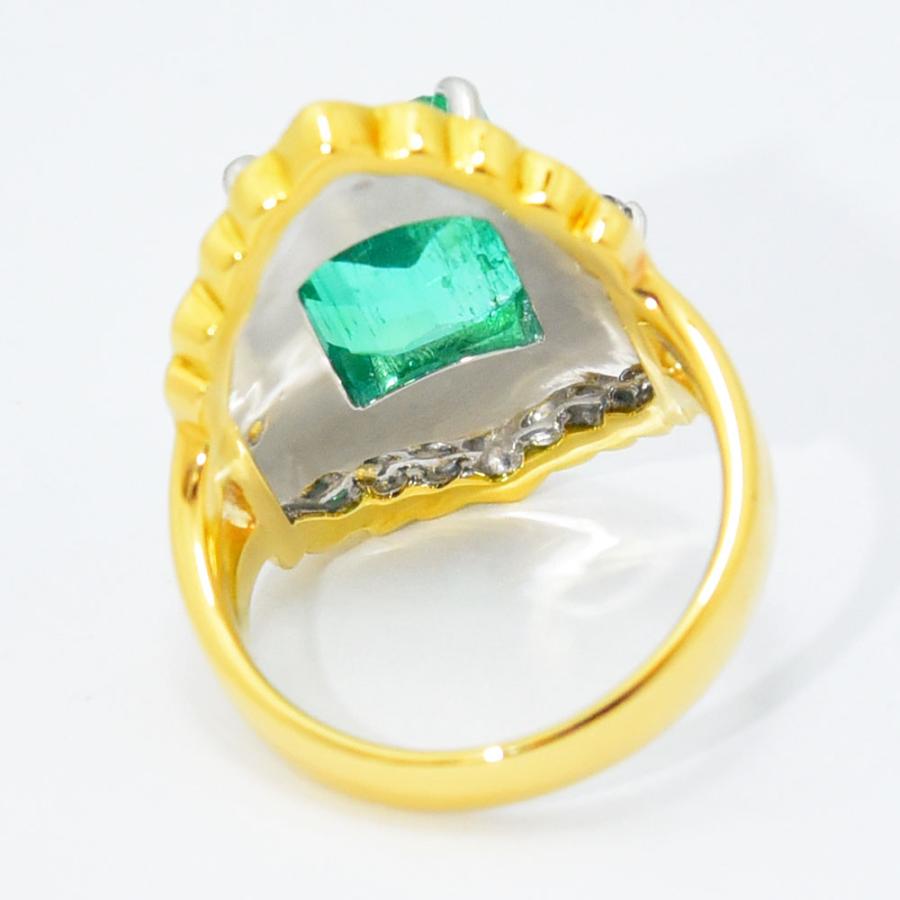 水野 薫子 リング KAOLVCO 指輪 エメラルド 5.45 ダイヤモンド 0.30  