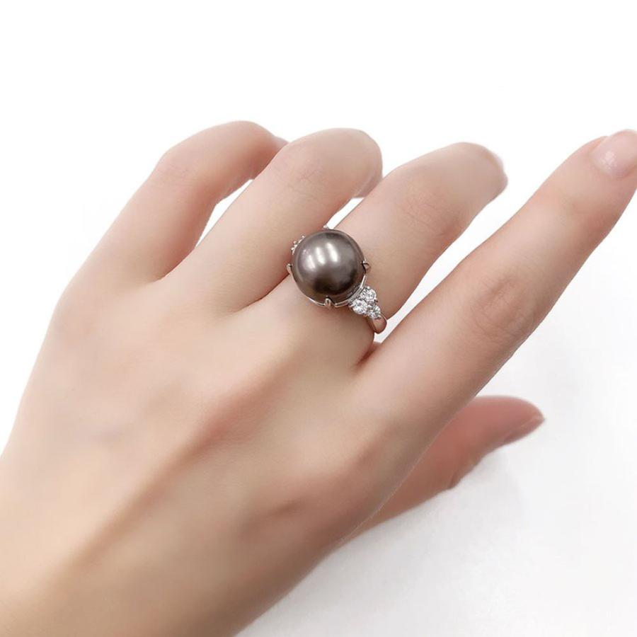 TASAKI（タサキ） リング 田崎 黒蝶真珠 11.9mm ダイヤモンド 0.26