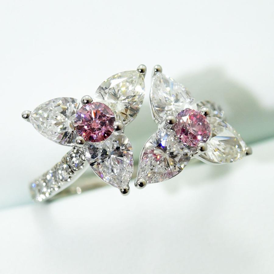 ピンクダイヤモンド 0.195 0.190 ダイヤモンド 2.380 0.26 リング 花